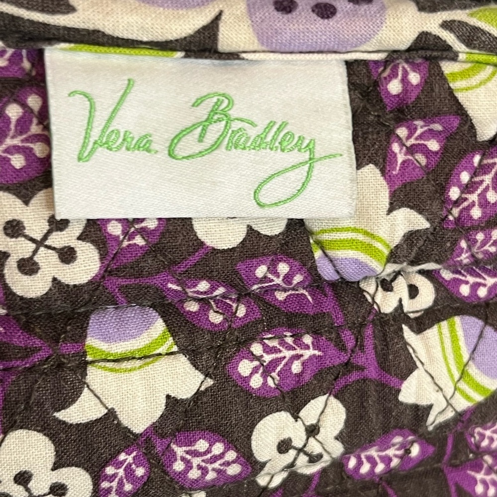 Vera Bradley Discontinued Plum Petal Floral Purple /Green /Black Backpack EUC - Picture 12 of 16